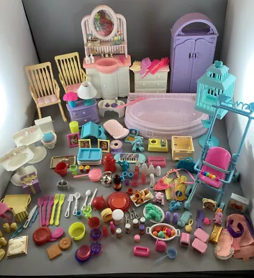 Huge 90’s Barbie Furniture Accessories Vintage Stroller Ice Cream Bathroom Baby • $98