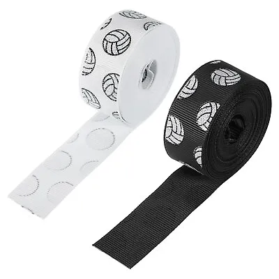 2Roll 7/8 ×5Yard Volleyball Grosgrain Craft Ribbon Burlap Ribbon Black White • $8.93