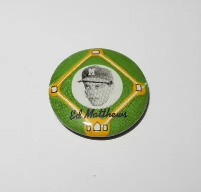 1956 Yellow Basepath PM15 Baseball Pin Ed Mathews Milwaukee Braves NEAR MINT • $146.25
