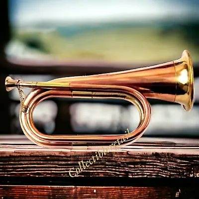 Polished Brass Scout Trumpet Military Cavalry Musical Instrument Orchestra Bugle • $80