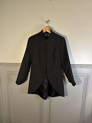 Zara Black Tail Jacket Steampunk Victoriana Size L Cut Away CMY01 • £18