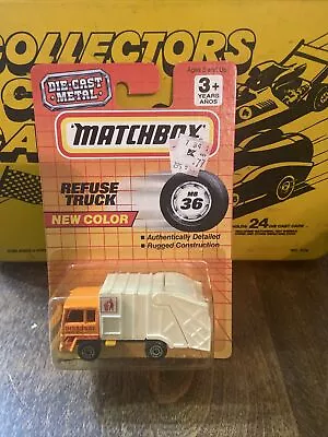 1990 Matchbox New Color #36 Refuse Truck Disposal Unit 24 MOC! SS • $8.99