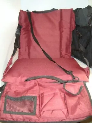 Tofasco Mac Sports Lot 2 Black/Burgundy Sports Bench Chair Portable Seat Cushion • $24.99