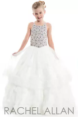 Rachel Allan Perfect Angels 1669 Winning White Girls Pageant Gown Dress Sz 6 NWT • $298.35