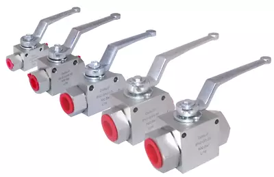 Hydraulic 2 & 3 Way High Pressure Ball Valve - 1/4  To 1  BSP - 500 Bar MWP • £15.95