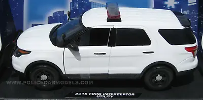 Motormax 1/18 2015 Ford PI Utility Police SUV BLANK WHITE With Lightbar 73541 • $38.95