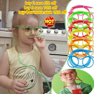 Straw Glasses Fun Drinking Straws Reusable Drink Party Games Gift Crazy Child • £3.20