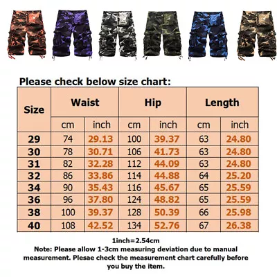 Mens Hawaiian Camouflage Print Mini Trousers Men Sport Lounge Multi-Pockets • $29.62