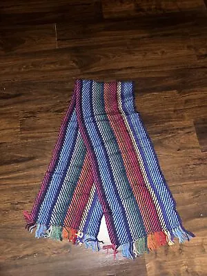 Vintage Wool Scarf HAND - WOVEN Made In Finland Taikasukkula Rainbow Scarf • $28.95