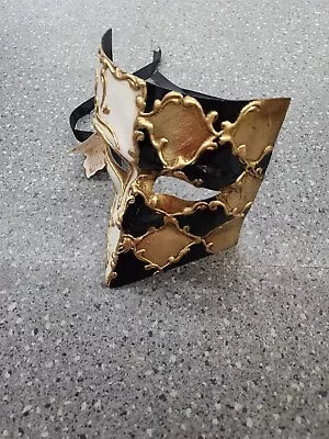 NWT Pier One La Maschera Del Galeone Black/White/Gold Masquerade Mask Halloween • $39.99