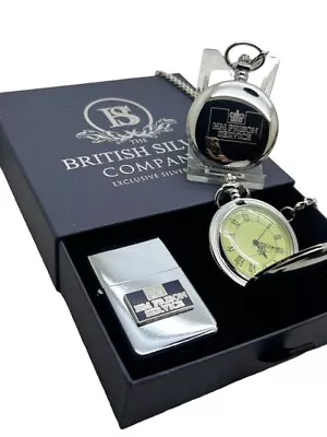 £39.95 • Buy HMP PRISON Engraved Personalised Pocket Watch SET LIGHTER JAIL OFFICER WARDEN 