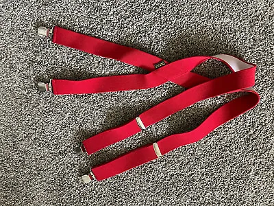 $17.99 • Buy Welch Clip On Suspenders Made In USA Red Logger Firefighter Hillsboro Oregon