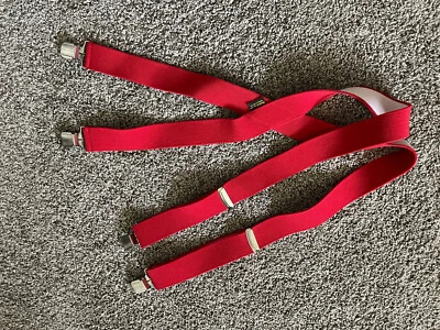 $17.99 • Buy Welch Clip On Suspenders Made In USA Red Logger Firefighter Hillsboro Oregon