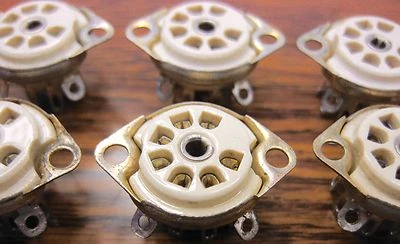 $18.95 • Buy 7 Pin Mil-Spec Cinch Ceramic Vacuum Tube Sockets TS102C03 Set Of 6 NOS