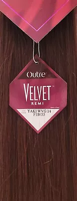 Outre Velvet Yaki Remi 100% Human Hair Straight Weave Extension Yaky 14  # 1B/33 • $32.99