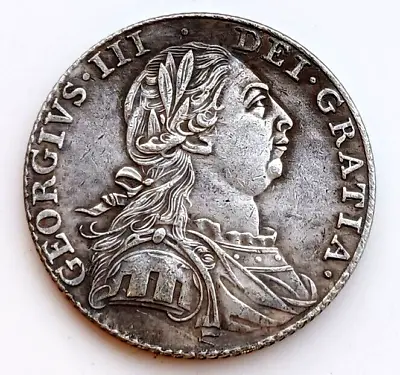 1787 Shilling - George III British - Beautifully Silver Plated  Original Size.. • £4.25