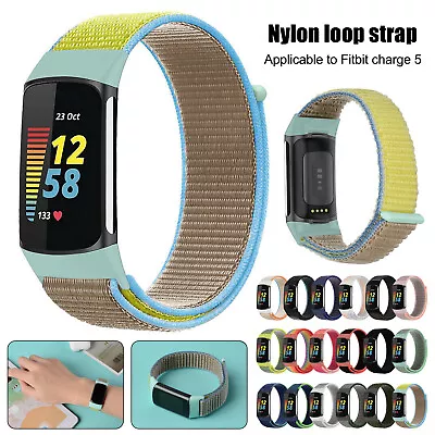 For Fitbit Charge 5 Nylon Loop Watch Band Wrist Strap Sports Wristband Bracelet • $13.99