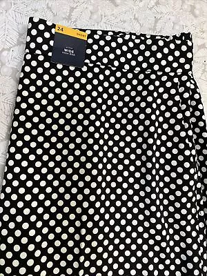 Marks And Spencer Ladies Wide Leg Spotty Trousers Size 24 Bnwt • £10