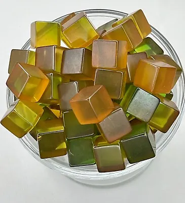 60 Bakelite 15mm Clear Green Apple Juice Green/AJ Combo Cubes No Cracks 290g • $20.50