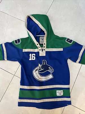 New NHL Vancouver Canucks #16 Linden Old Time Mid Weight Cotton Hoody Men M • $8.99