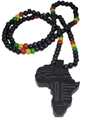 Wooden Africa Rasta Beads Necklace • $10