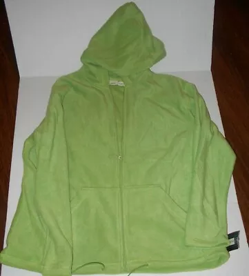 Lime Green  Colored Hoodie With Zipper  Size L  Misses • £8.68