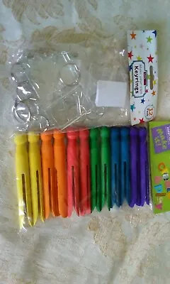 £4 • Buy Hobbycraft Craft Clearance Colored Pegs +make Your Own Keyrings