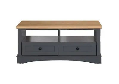Carden Living Room Coffee Table 2 Drawers Dark Grey & Oak Storage Furniture • £116.99