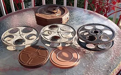 Antique Five Movie Film Reels And One Movie Can Wall Decor Art Theater Cinema • $60