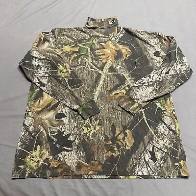 VTG Mossy Oak Shirt Mens Extra Large Green Brown Camo Turtleneck Pocket Hunting • $24.94