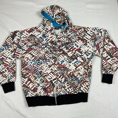 VTG FMF Racing Apparel Motocross Hoodie All Over Print Spell Out Street Wear XL • $32.99