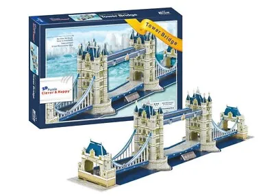 Tower Bridge London 3D Puzzle Jigsaw Model 76pc Boxed Gift • £12.97