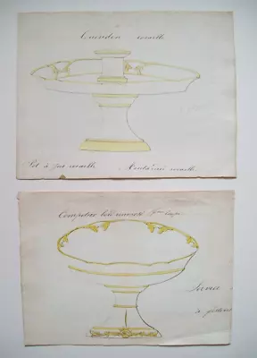 18th CENTURY - ORIGINAL DRAWINGS FOR FRENCH PORCELAIN DINNER SERVICE - SEVRES? • £250