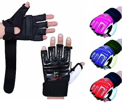 ISLERO Leather Body Combat GEL Gloves MMA Boxing Punch Bag Martial Arts Karate • £8.99