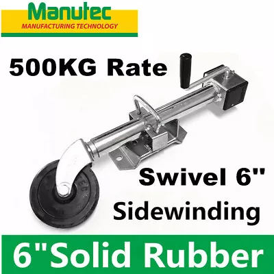 Manutec Trailer 6  * 2  Jockey Wheel Side Winding Swivel Bracket Clamp 500KG • $121