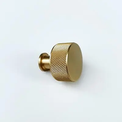 Solid Brushed Brass  Texture No. 2  Knurled Drawer Pulls And Knobs - Hardware • $11.99