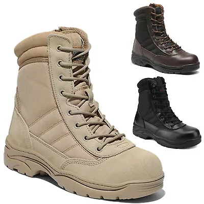 Men's Steel Toe Safety Work Boots Non-Slip Waterproof Military Tactical Boots • $47.69