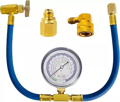 Charging Hose Refrigerator With Gauge R134a R 12 R 22 Freon Can Tap Quick Couple • $25.48