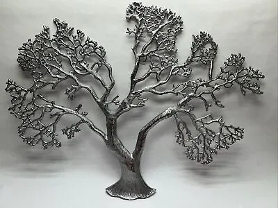 Large Mid Century Cast Metal Tree Of Life Wall Hanging Sculpture 24”T X 32” W • $249.99