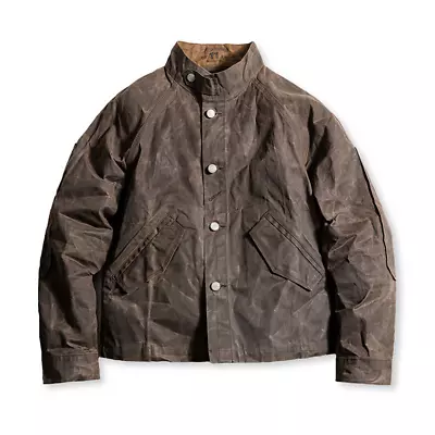 Men's Oiled Waxed Canvas Workwear Jacket (Medium But Fits Like A Small)  • $40