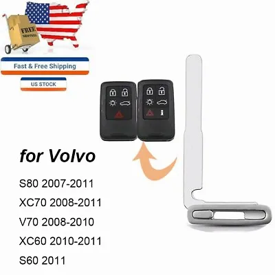 Uncut Insert Blank Remote Emergency Key Blade For Volvo S40 S60 S80 XC60 • $12.99