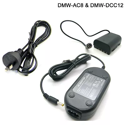 Power AC Adapter DMW-AC8 & DMW-DCC12 DC Coupler For Panasonic DMC-GH3 GH4 GH5 G9 • $32.99