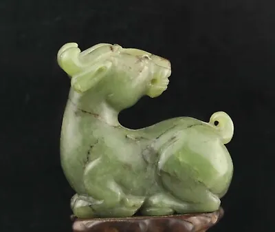 China Old Natural Hetian Jade Hand-carved Statue Dragon Pendant D10 • £37.60