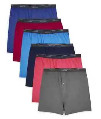 3 Or 6 Fruit Of The Loom Big Men's Cotton Stretch Knit Boxer 2XB-5XB • $34.99