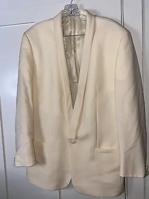 Gianni Versace Ivory Cream White  Blazer Sport Coat Jacket Shawl Size 48 (US 38) • $120