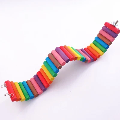 £8.18 • Buy Colorful Wooden Pet Ladder Bridge Stair Gerbil Hamster Parrot Rodent Rat Toy
