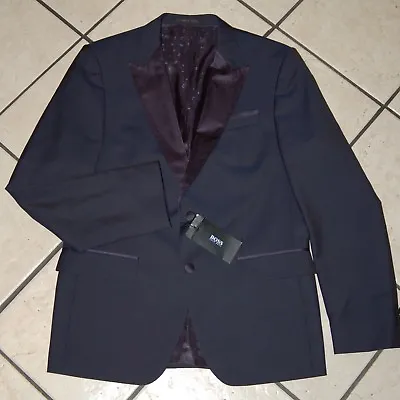 Hugo Boss Men's Helward Slim Fit Wool Dinner Jacket Navy Size 42R • $149.99