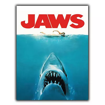 JAWS METAL SIGN WALL PLAQUE Retro Film Movie Advert Poster A3 420 X 297 Mm • £13.95