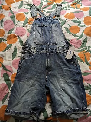 Mens H&M Denim Overalls Shorteralls Blue Brand New Size Small  • $45