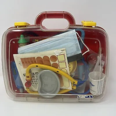 Vintage 28 PC Variety  Medical Kit Doctor Dr Nurse Bag Play Set WOW • $25